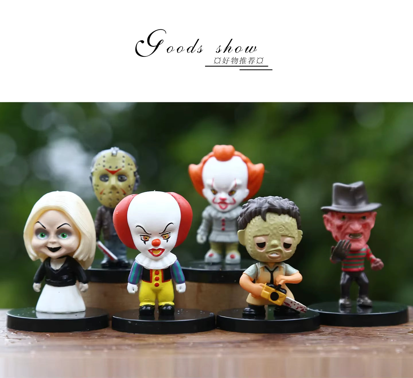 @10PCS Horror Film Series Jason Freddy Clown Action Figure Toys PVC Model Halloween Gift Vinyl Figurine Doll Gift Sp3
