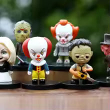 @10PCS Horror Film Series Jason Freddy Clown Action Figure Toys PVC Model Halloween Gift Vinyl Figurine Doll Gift Sp3