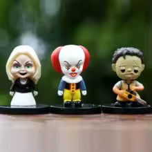 @10PCS Horror Film Series Jason Freddy Clown Action Figure Toys PVC Model Halloween Gift Vinyl Figurine Doll Gift Sp3
