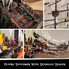 Pirate Ship Building Toy, MOC Flying Dutchman Model Ship Boat, Toy Building Sets for Adults, Halloween Decor Christmas Birthday Sp2