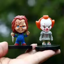 @10PCS Horror Film Series Jason Freddy Clown Action Figure Toys PVC Model Halloween Gift Vinyl Figurine Doll Gift Sp3