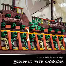 Pirate Ship Building Toy, MOC Flying Dutchman Model Ship Boat, Toy Building Sets for Adults, Halloween Decor Christmas Birthday Sp2