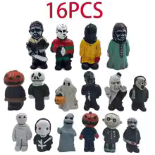 Hot 16Pcs Halloween Chainsaw Horror Movie Series Handheld Figure Jason Michael Freddy Halloween Dolls Sp6