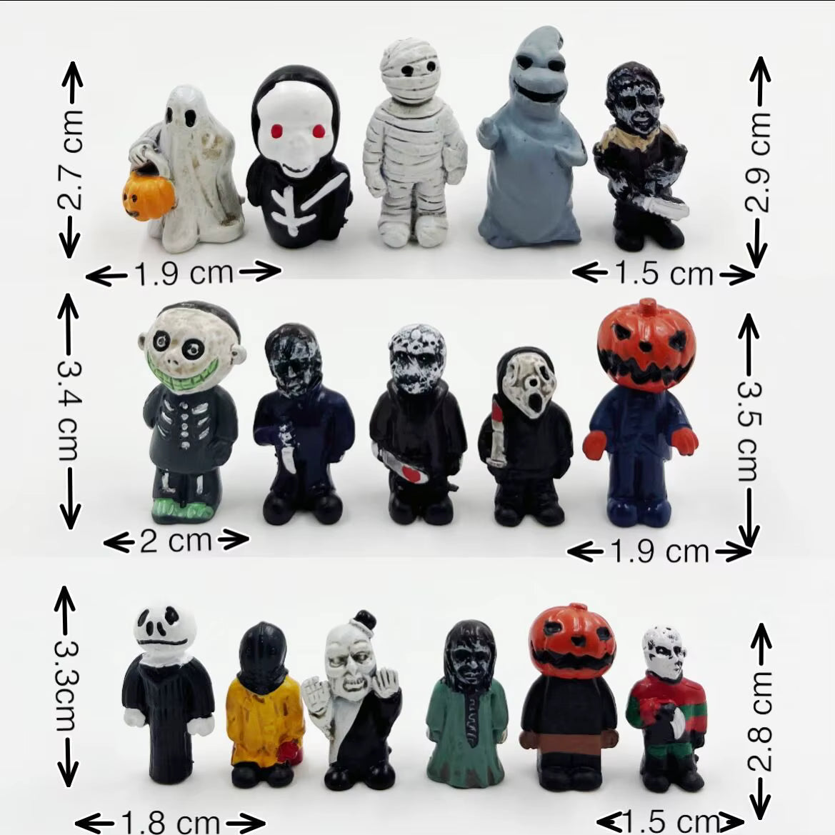 Hot 16Pcs Halloween Chainsaw Horror Movie Series Handheld Figure Jason Michael Freddy Halloween Dolls Sp6