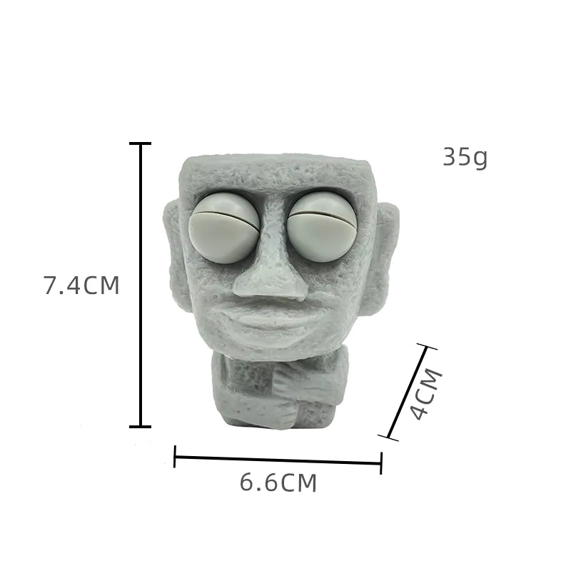 Stone man Releases Stress Toy Slowly Rebounds Soft Moai Statue Squeeze Eyes Interested Expression Relaxes Stress Children's Gift Sp9