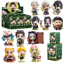12 pcs Demon Slayer Tanjiro Kamado Nezuko anime cartoon figure blind box creative personalized statue model ornament surprise gift box Sp5