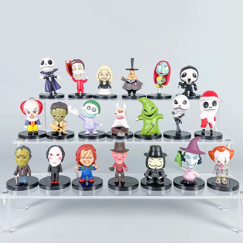 20 Pieces / Set Cartoon The Nightmare Sally Skellington Jack Action Figure Toy Christmas PVC Model Vinyl Figurine Halloween Gift Sp7