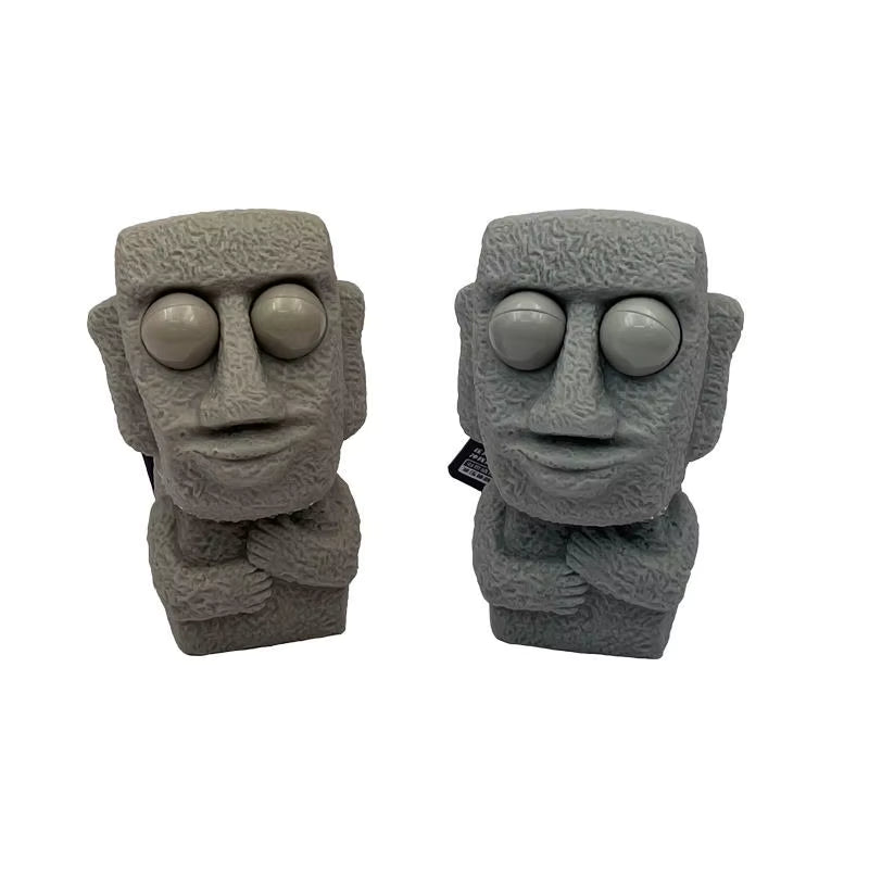 Stone man Releases Stress Toy Slowly Rebounds Soft Moai Statue Squeeze Eyes Interested Expression Relaxes Stress Children's Gift Sp9