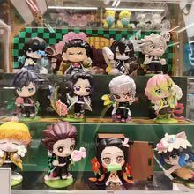 12 pcs Demon Slayer Tanjiro Kamado Nezuko anime cartoon figure blind box creative personalized statue model ornament surprise gift box Sp5