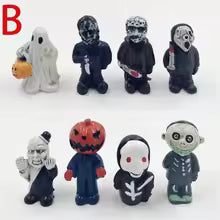 Hot 16Pcs Halloween Chainsaw Horror Movie Series Handheld Figure Jason Michael Freddy Halloween Dolls Sp6